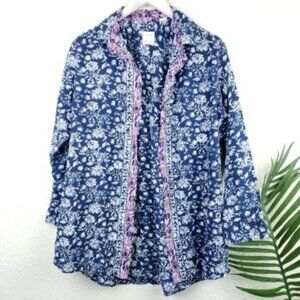 Lucky Brand Floral Caftan Kimono Shirt Cover-Up size M
